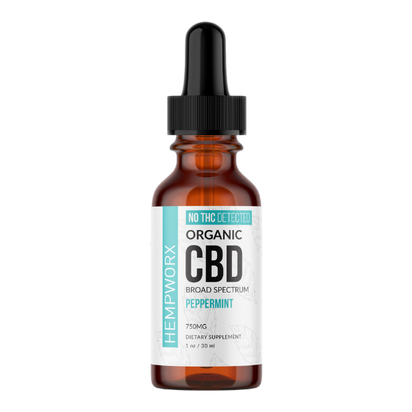 HempWorx 750 CBD Oil Broad Spectrum Peppermint